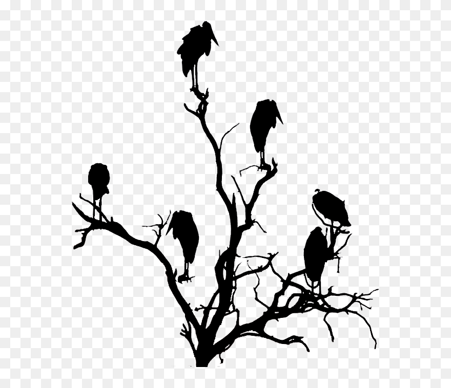 Vulture In A Tree Silhouette - Clipart Silhouette Ideas Art - Png Download
