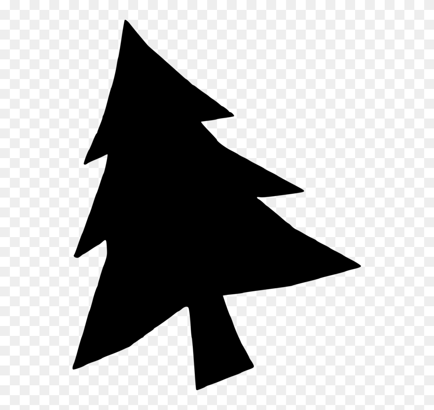 Leaf,angle,monochrome Photography - Silhouette Christmas Tree Clipart - Png Download