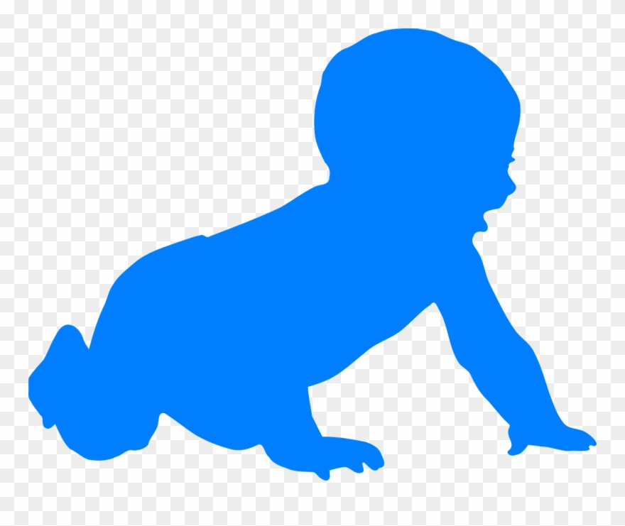 Baby Crawling Infant - Baby Crawling Black And White Clipart - Png Download