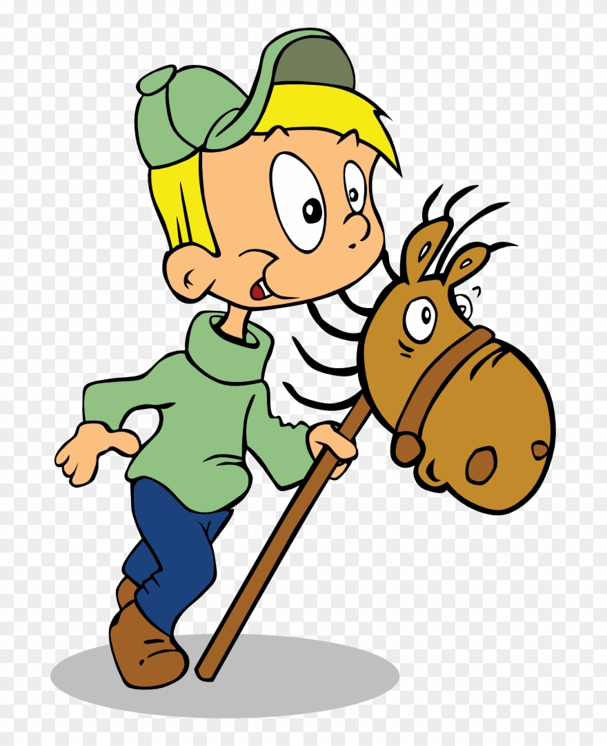 Boy On Toy Horse - Toy Horse Clip Art - Png Download