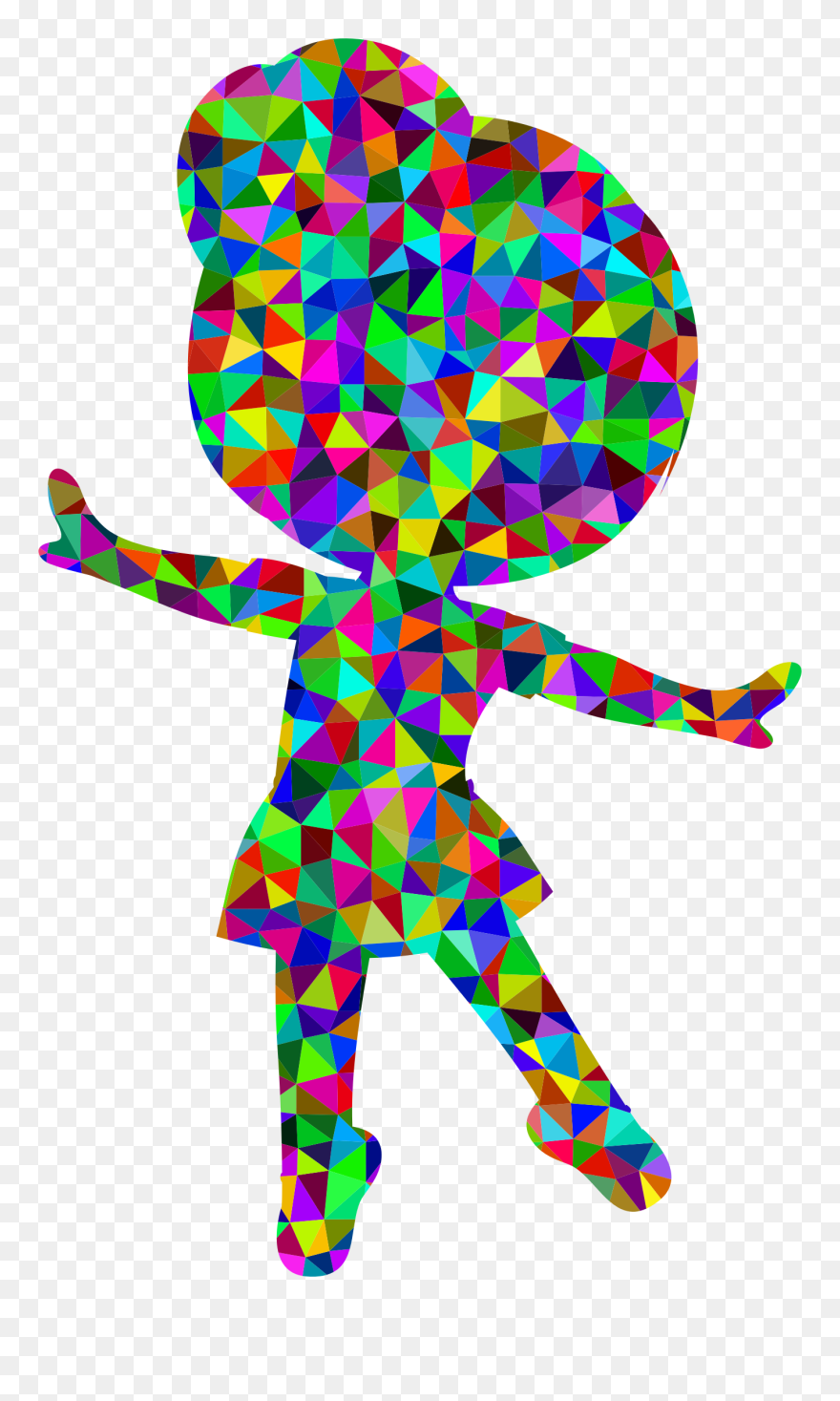 Ballet Dancer Little Ballerina Art - Regenbogen Farbige Gehirn-prismatische Kunst Mousepad Clipart