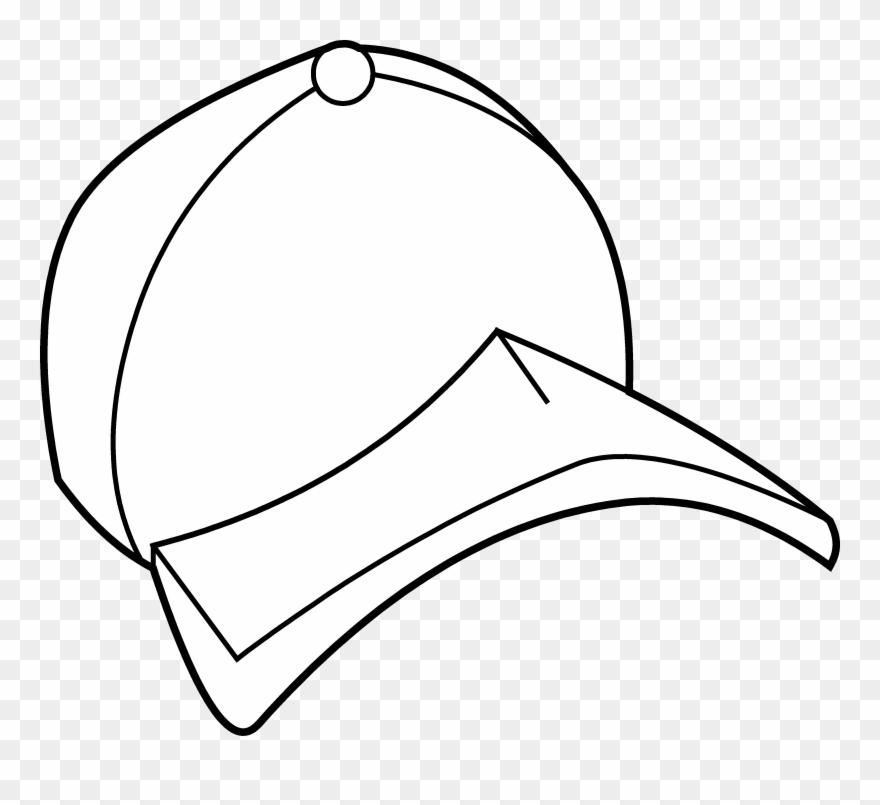 Baseball Hat Baseball Cap Coloring Page Free Clip Art - Baseball Cap - Png Download