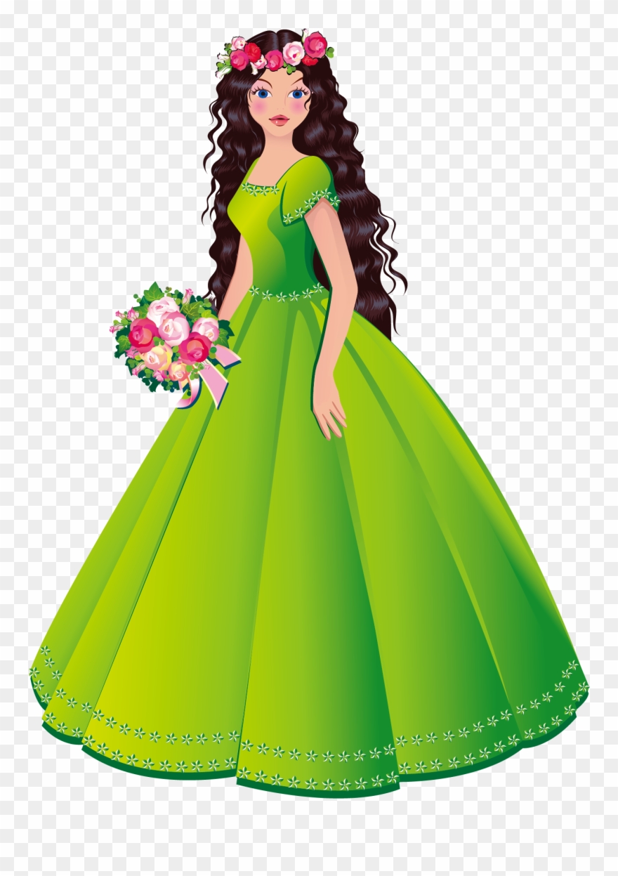 Princess Royalty Free Stock Photography Clip Art - Princess Wearing Green Dress - Png Download