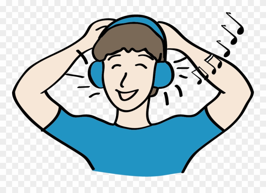 Herr Blau Hat Kopfhörer Auf - Musik Hören Clipart - Png Download