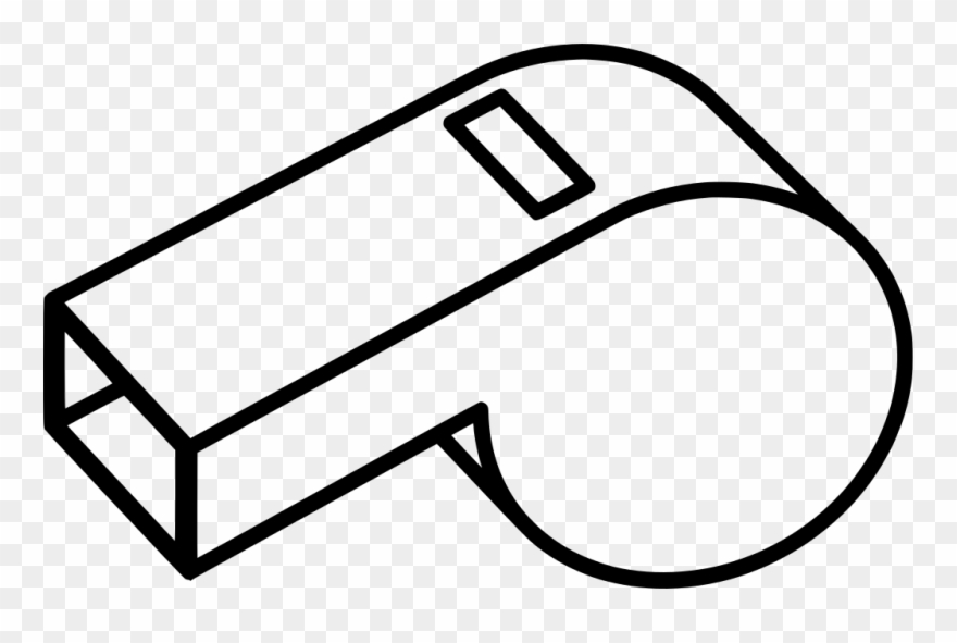 Whistle Clip Art Black And White - Whistle Outline - Png Download