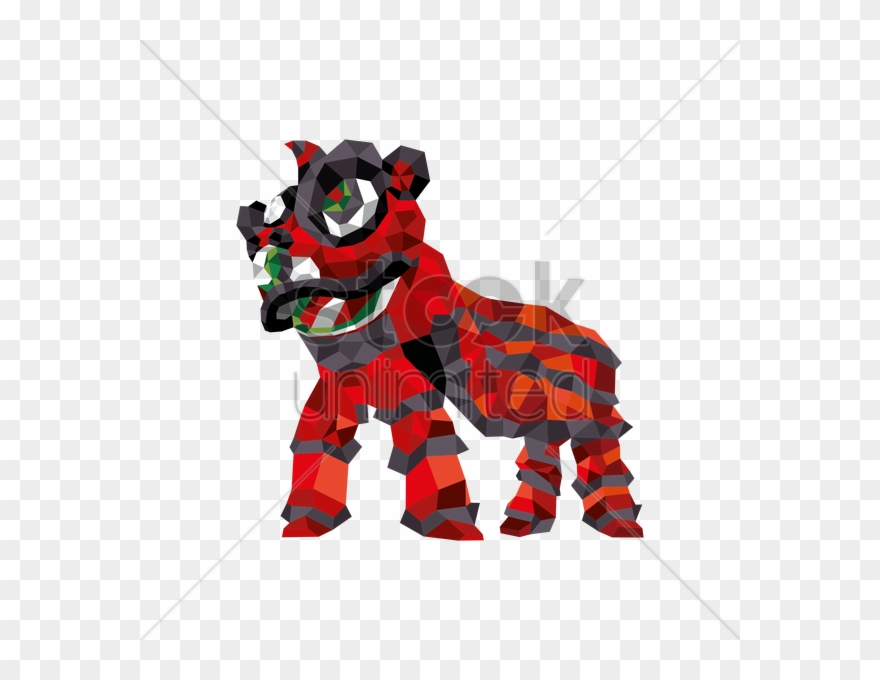 Vector Graphics Clipart Lion Dance Clip Art - Geometric Art Lion Dance - Png Download