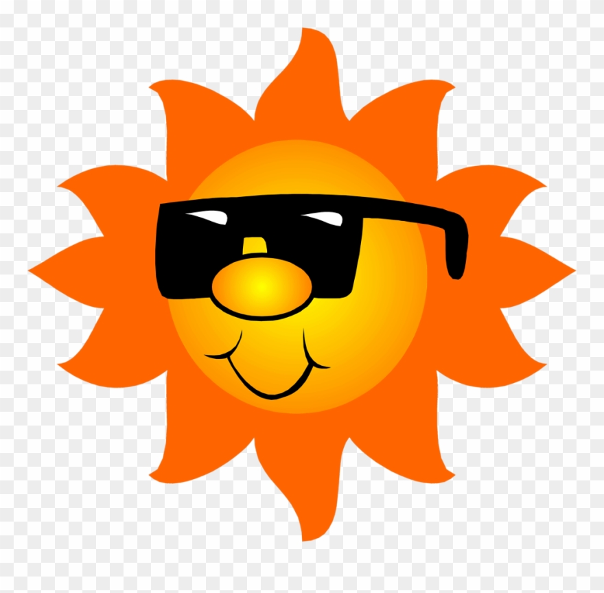 Sun Wearing Sunglasses Free Clip Art - Sun With Sunglasses Transparent - Png Download