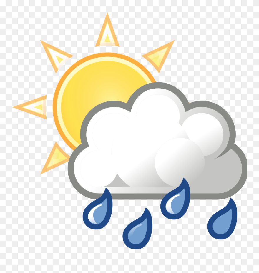 Rain Clipart Partly Cloudy - Mostly Cloudy With Showers - Png Download