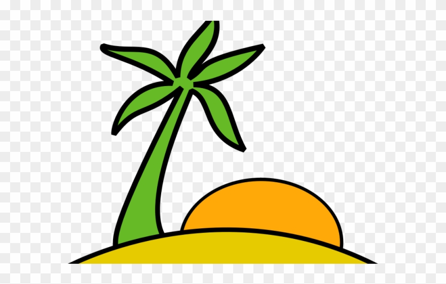 Sun Clipart Clipart Beach - Desert Island Clip Art - Png Download
