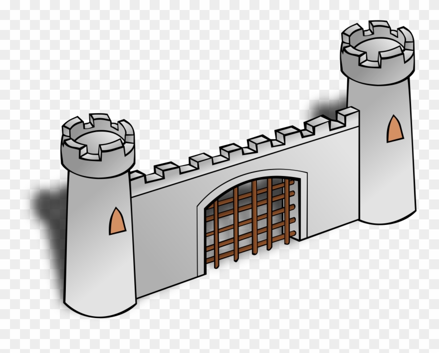 Download Vector Black And White Yellow Clip Art At - Gate Clip Art - Png Download