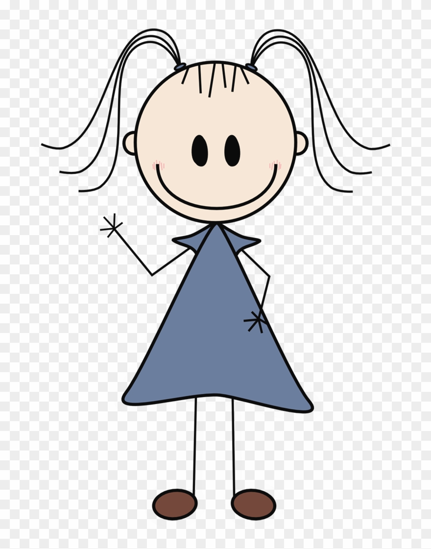 A Is Very Simple Drawing Of Person - Girl Stick Figure Clipart - Png Download