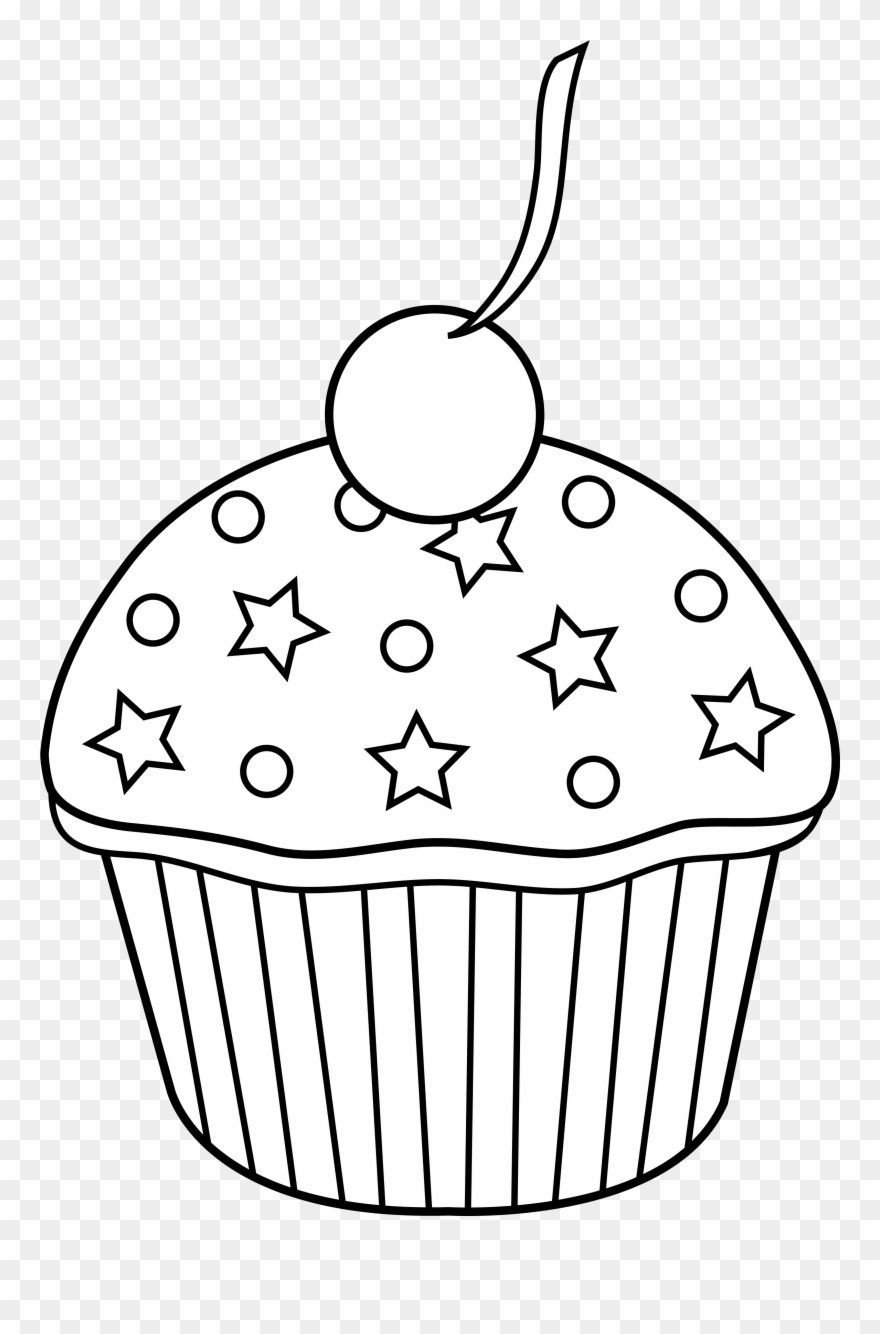 Cute Cupcake Outline To Color In Cupcake Outline, Cupcake - Outline Picture Of Cup Cake Clipart