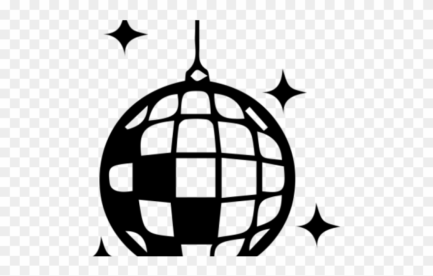 Disco Clipart Black And White - Disco Ball Clipart Black And White - Png Download