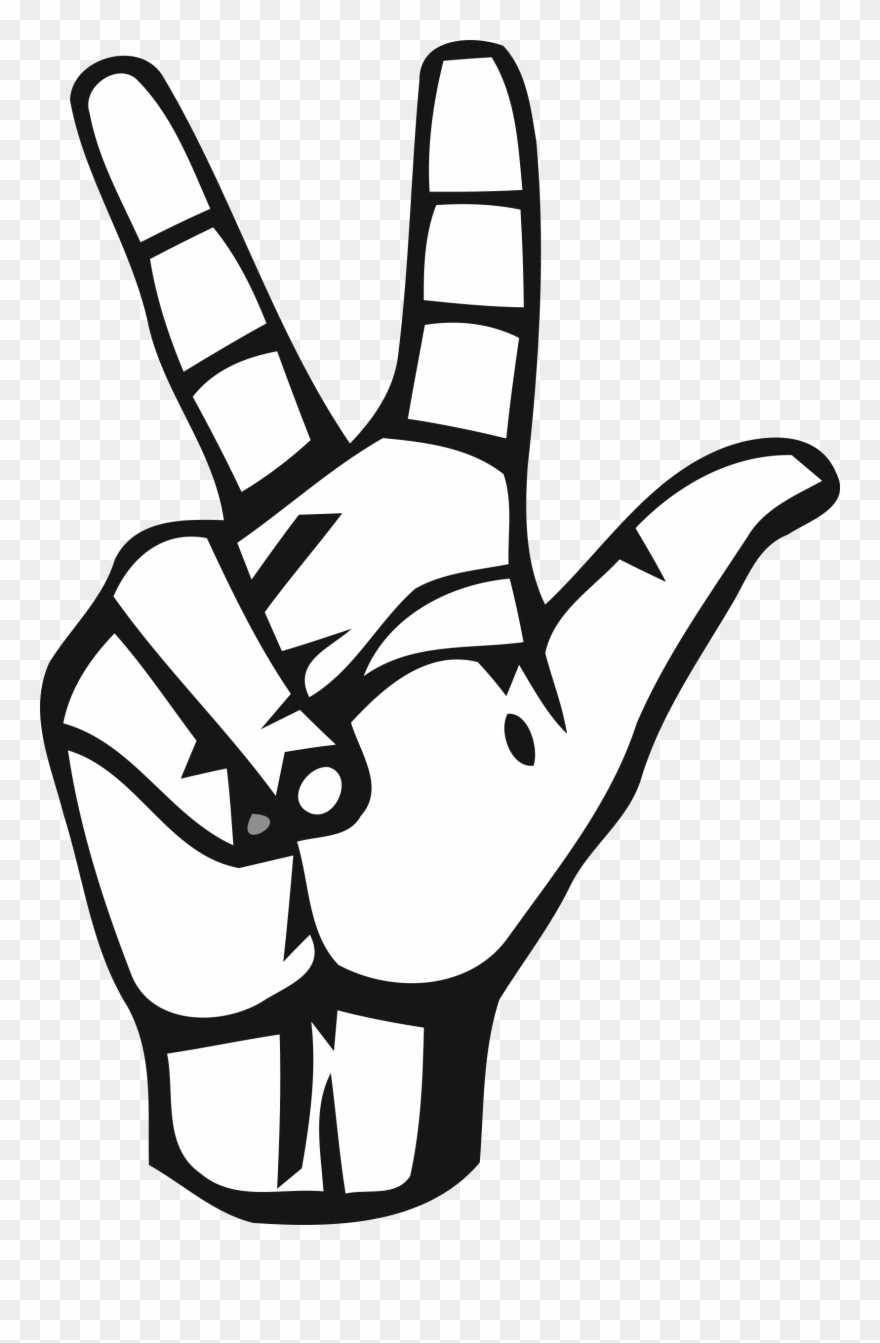 Deaf Person Cliparts - Sign Language Number 3 - Png Download