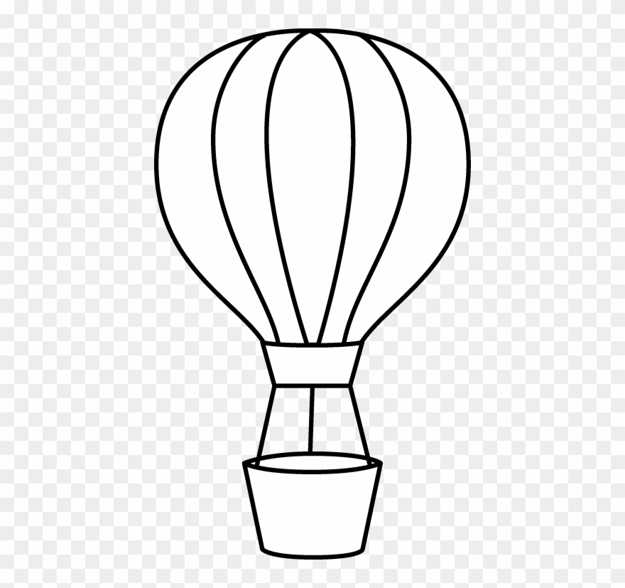 Freeuse Stock Basketball Goal Clipart Black And White - Colour In Hot Air Balloon - Png Download