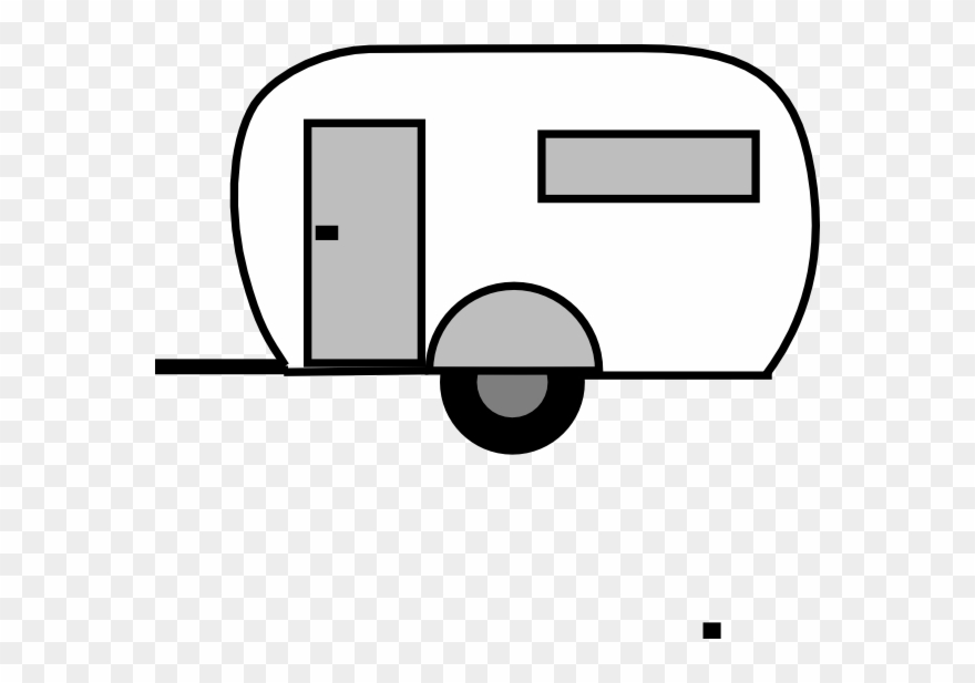 Vintage Camper Clipart - Outline Of Camper Trailer - Png Download