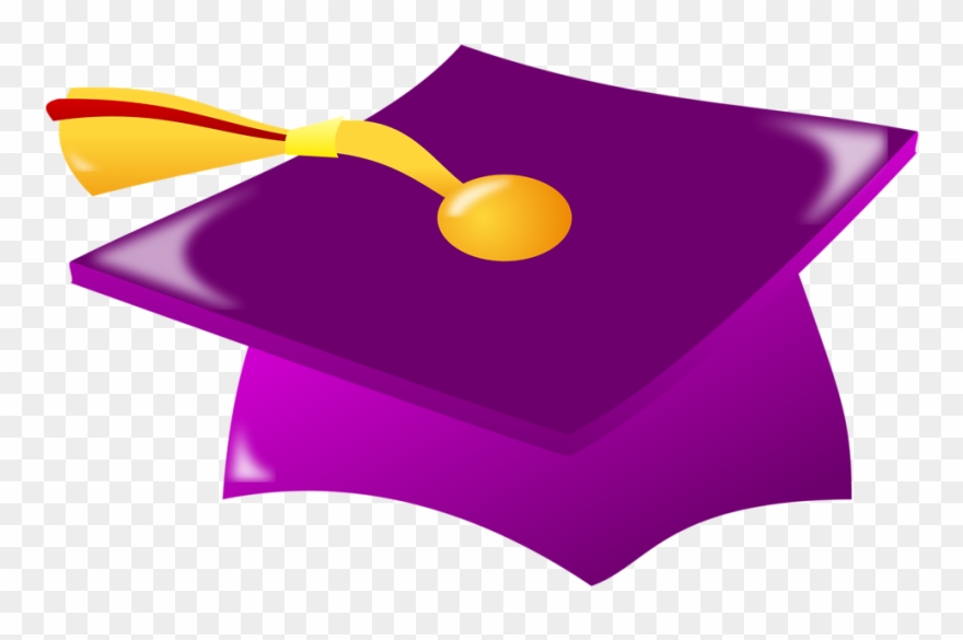 Graduation Hat Vector Online Royalty Free Clipart - Purple And Yellow Graduation Cap - Png Download