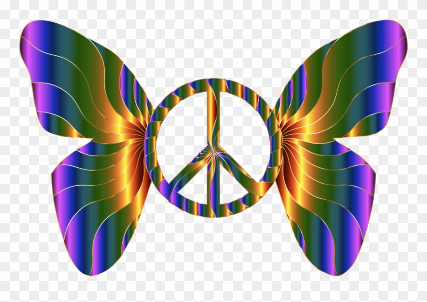 Peace Symbols Poster - Peace Sign With Wings Clipart