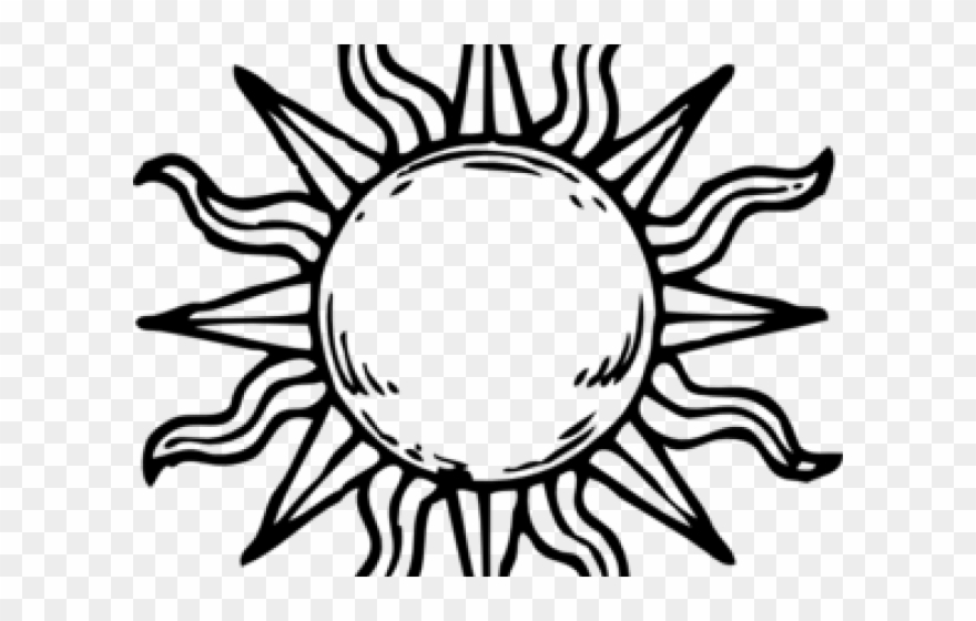 Clip Black And White Sun X Carwad Net - Sun Drawing - Png Download