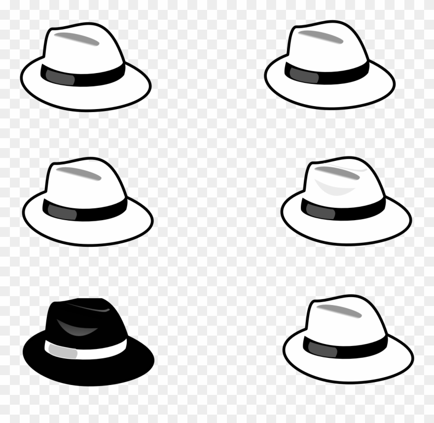 Trends For Hat Clip Art Black And White - Six Thinking Hats Black - Png Download