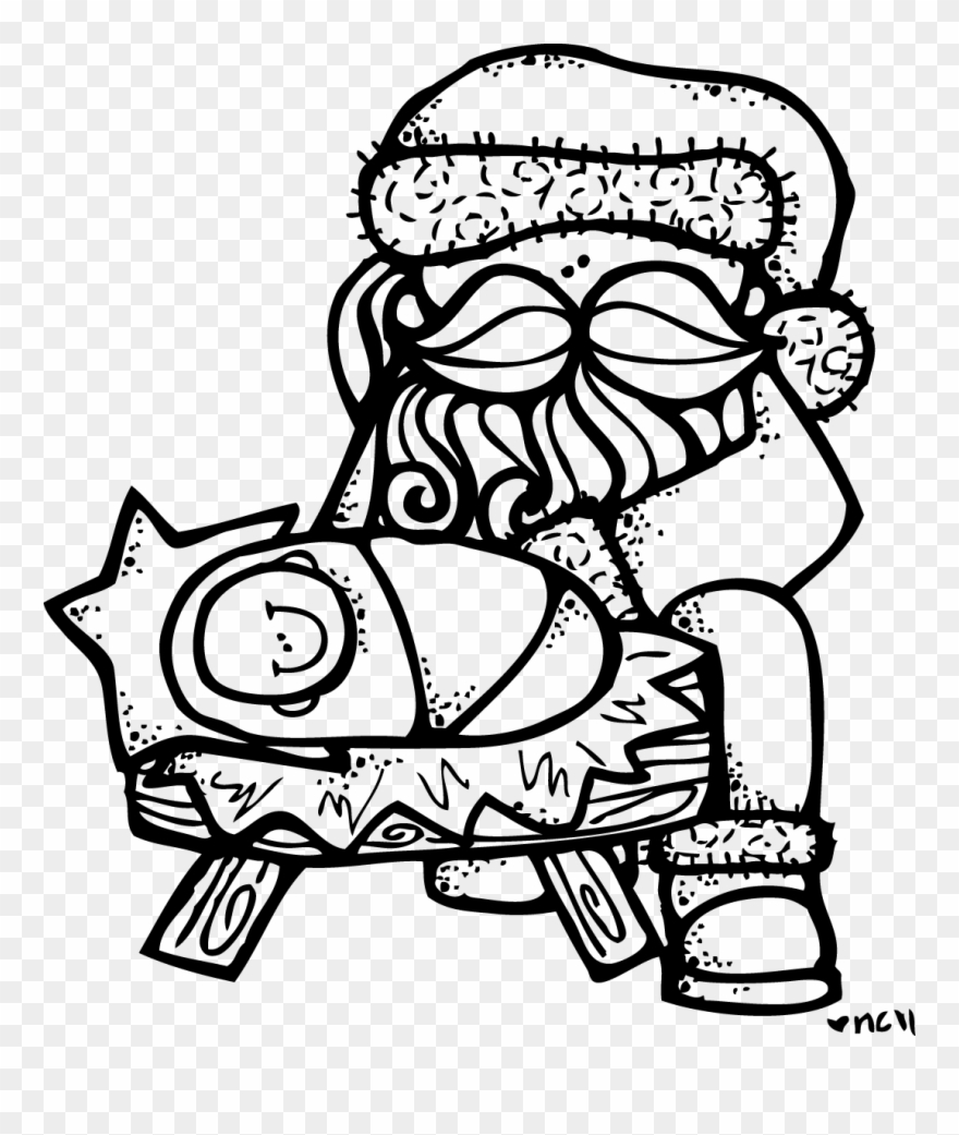 Melonheadz Santa And Jesus Embroidery Patterns Pinterest - Santa And Jesus Coloring Page Clipart