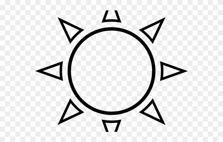 Black And White Sun Clipart - Sun Outline - Png Download