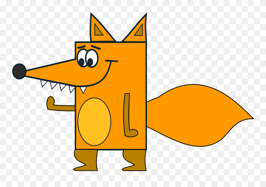 Fox Black And White Fox Clip Art Black And White Free - Cafepress Fox Rectangular Canvas Pillow - Png Download