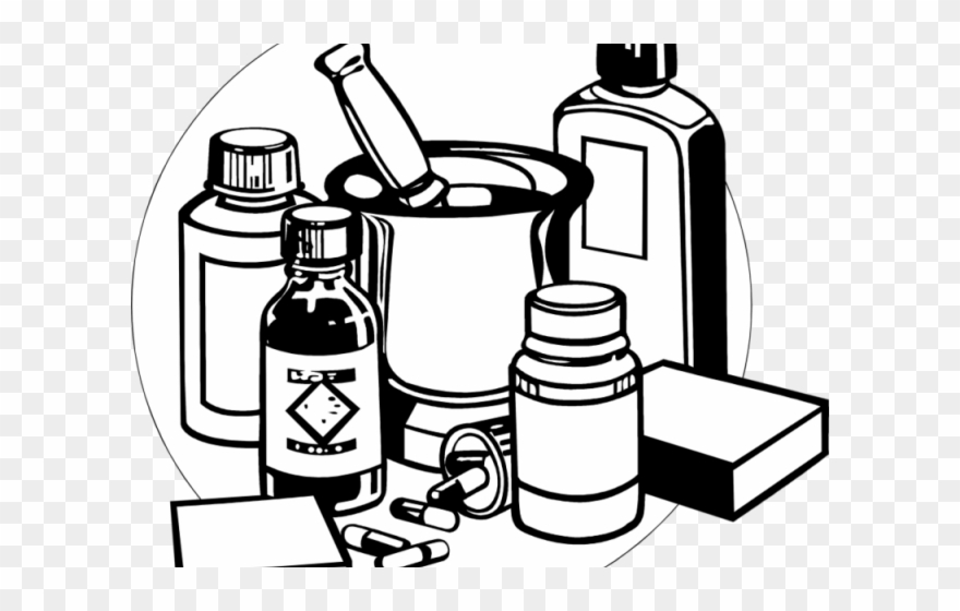 Medical Clipart Black And White - Medicine Black And White - Png Download