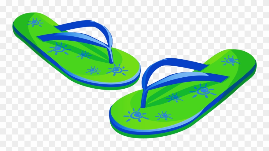 Transparent Green Beach Flip Flops Png Clipartu200b - Flip Flops Transparent Background