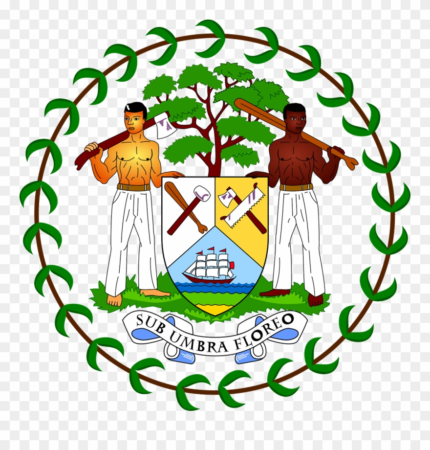 Free Vector Coat Of Arms Of Belize Clip Art - Escudo De La Bandera De Belice - Png Download