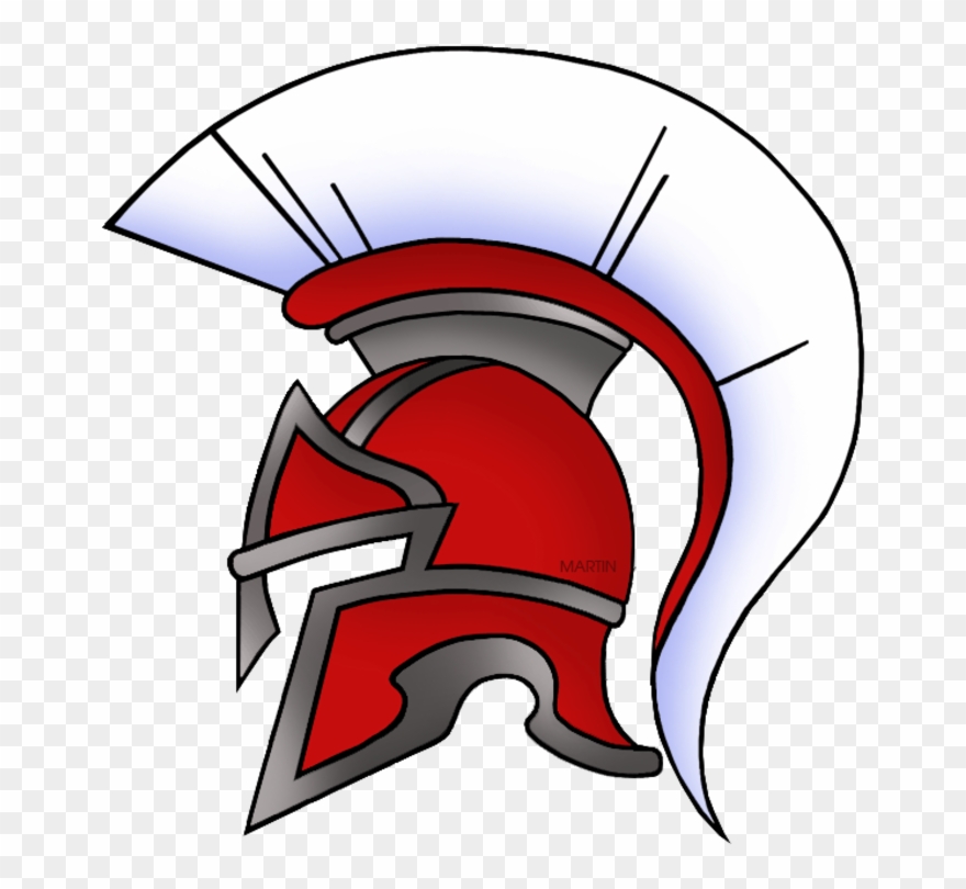 Roman Clip Art - Ancient Greek Spartan Helmet - Png Download