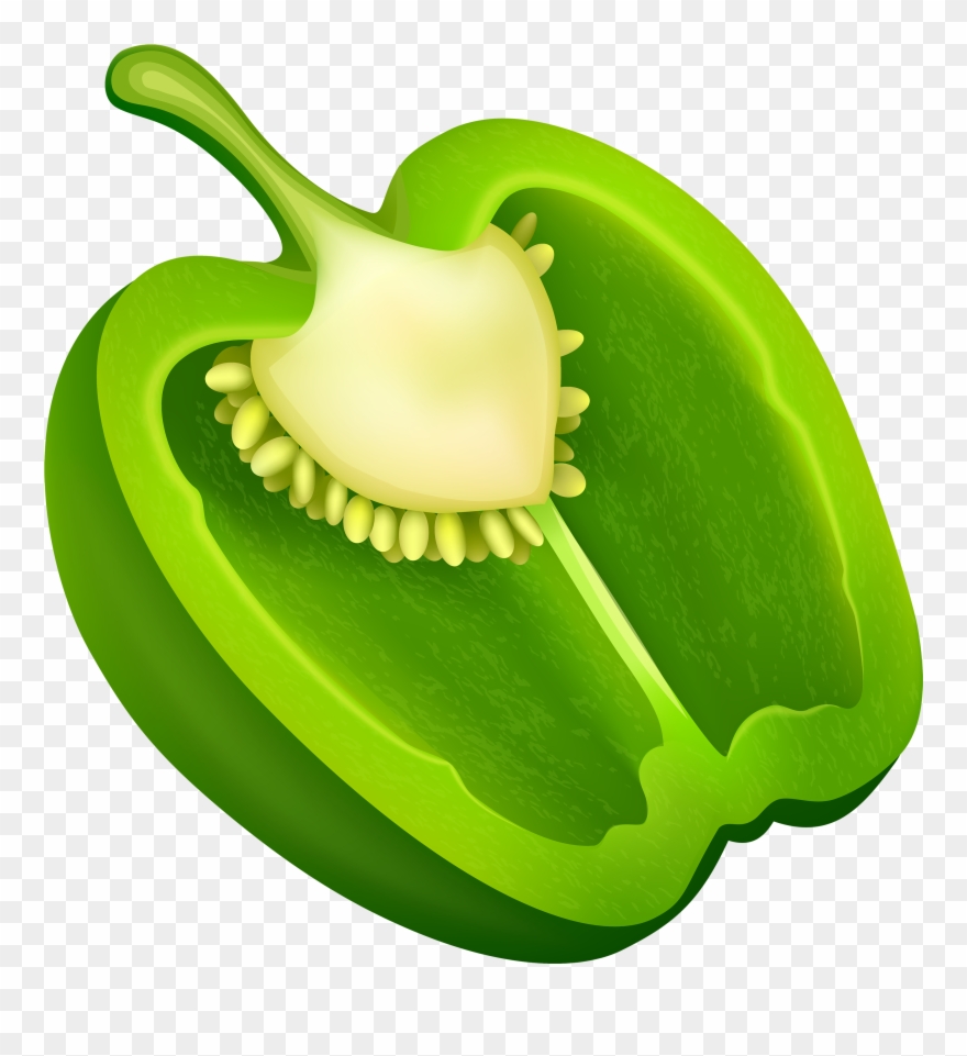 Half Green Pepper Clipart - Half A Green Pepper - Png Download