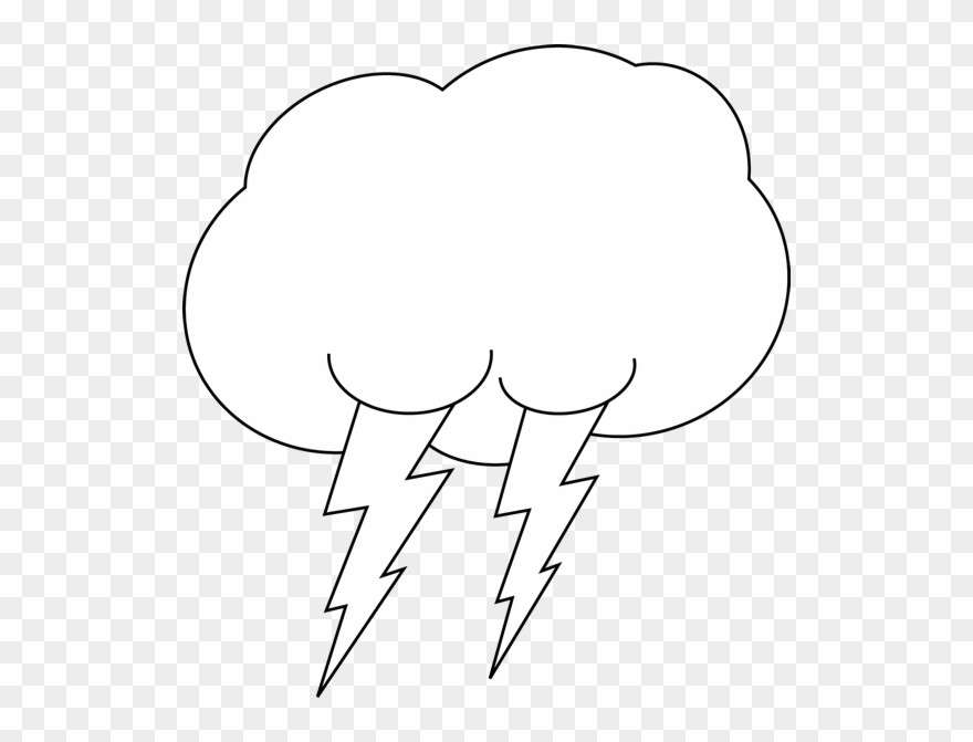 Cloud Black And White Cloud Black And White Clipart - Black And White Images Of Lightning - Png Download