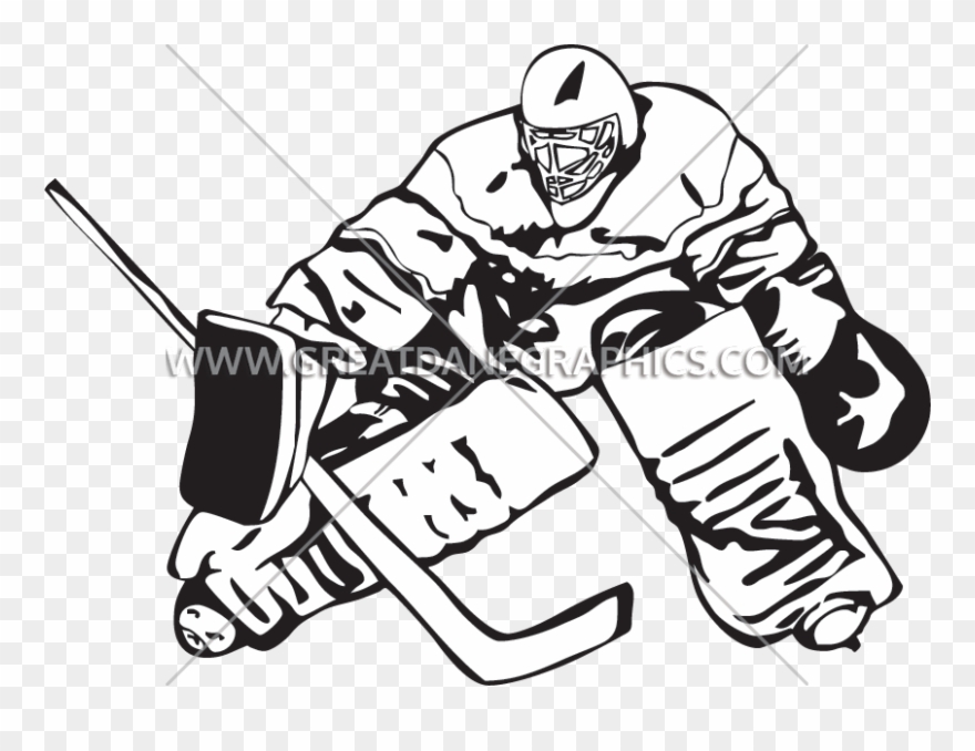 Goalie Block Production Ready - Hockey Player Transparent Background Goalie Clipart