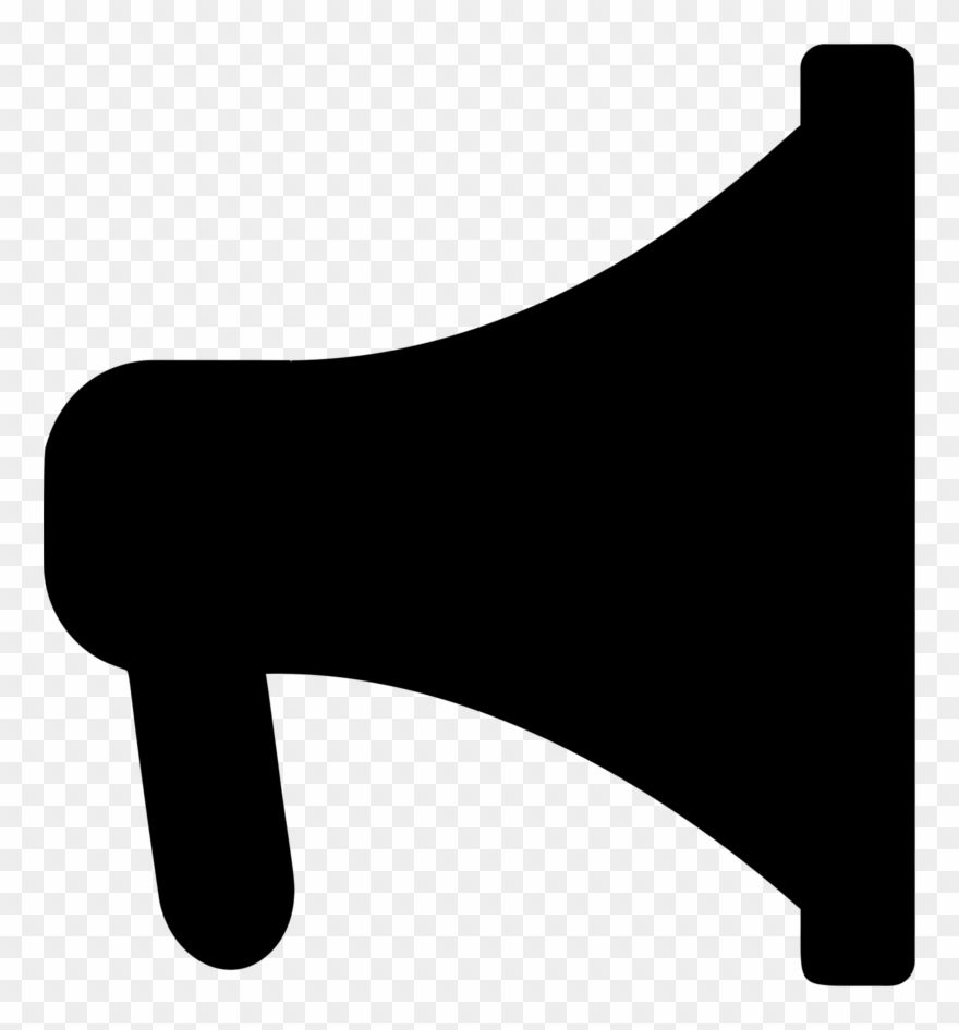 Typography Poster Cartoon Silhouette Megaphone - Clip Art - Png Download