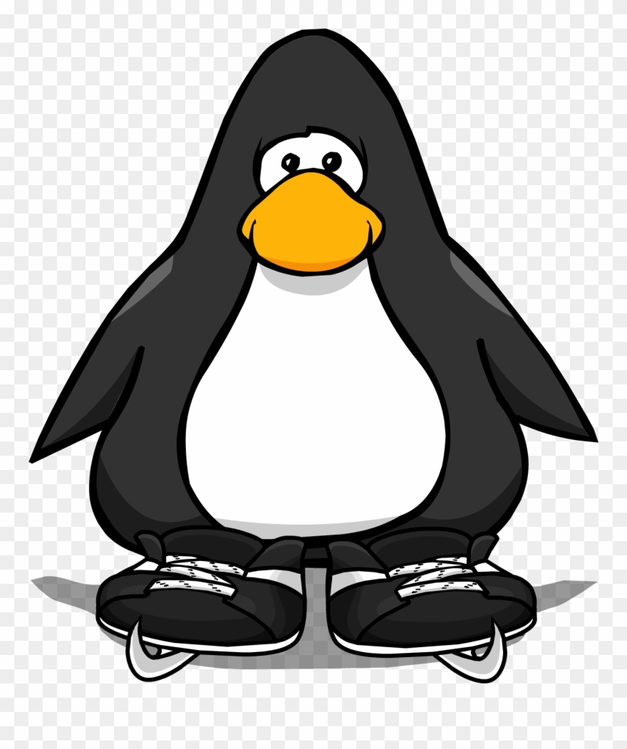 Hockey Skates From A Player Card - Penguin On Hockey Skates Clipart