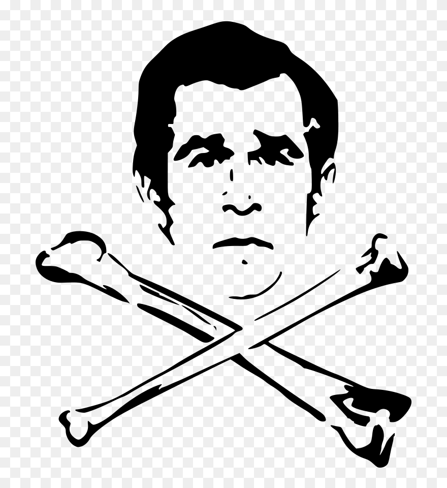 Bush President Of The United States Stencil Art - Skull & Crossbones President Clipart