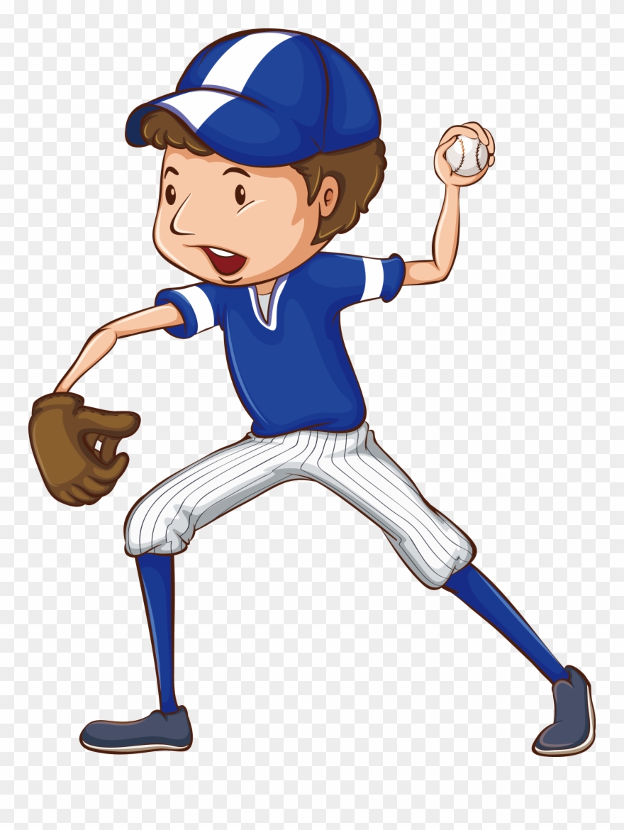 Clipart Free Library Baseball Clip Drawing - Baseball Player Clipart Png Transparent Png