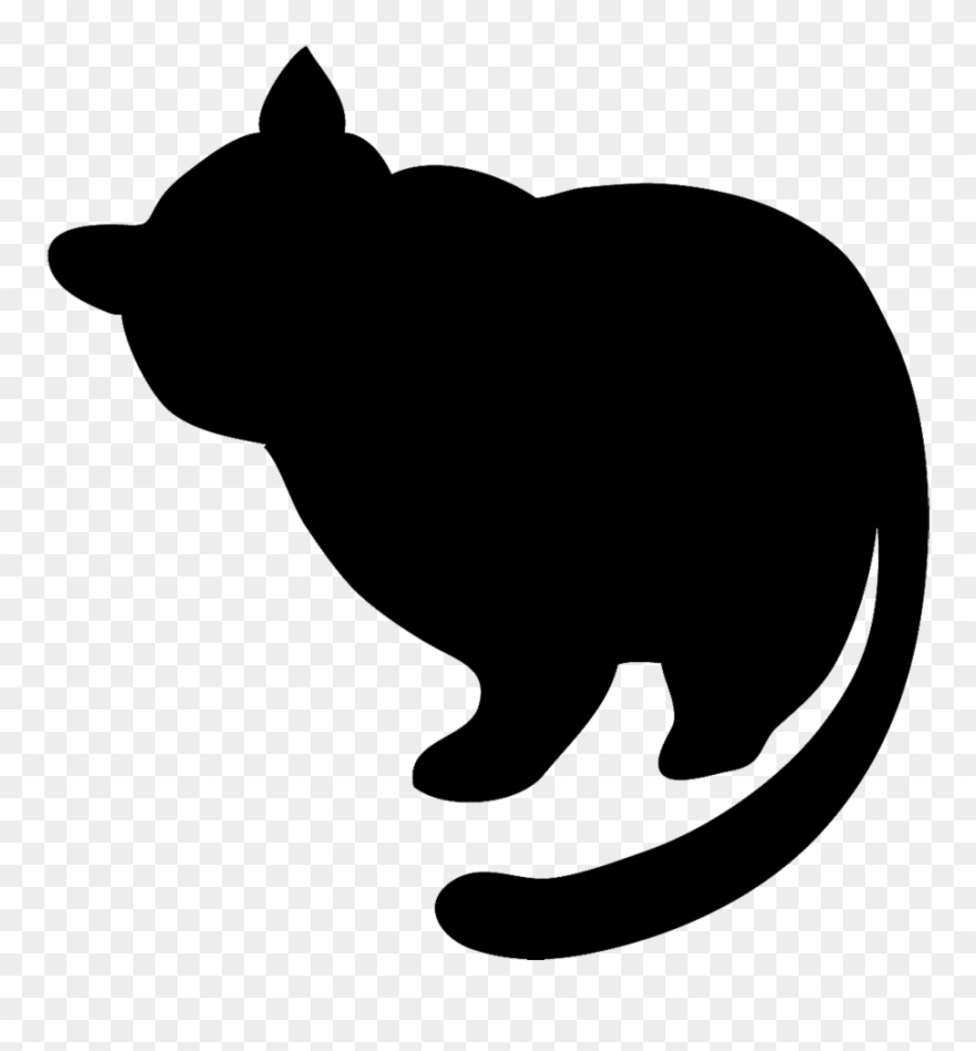 Cat Clip Art, Cat Sketches, Cat Drawings Graphics - Fat Cat Silhouette Png Transparent Png