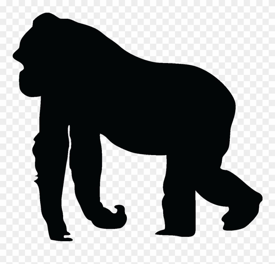 Clipart Royalty Free Animals Clipart Gorilla - Gorilla Silhouette Vector Free - Png Download