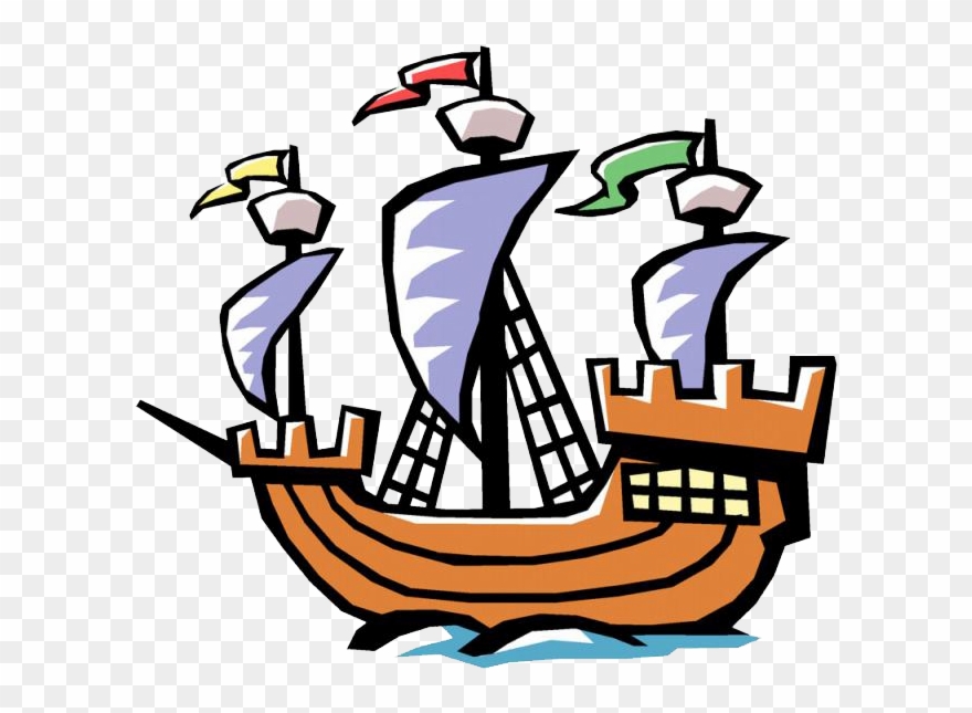Sailing Ship Clipart Labor Day - Christopher Columbus Ship Clip Art - Png Download