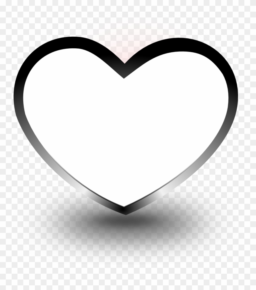 Heart Black White Line Art Valentine Coloring Book - Black Heart Png Transparent Clipart