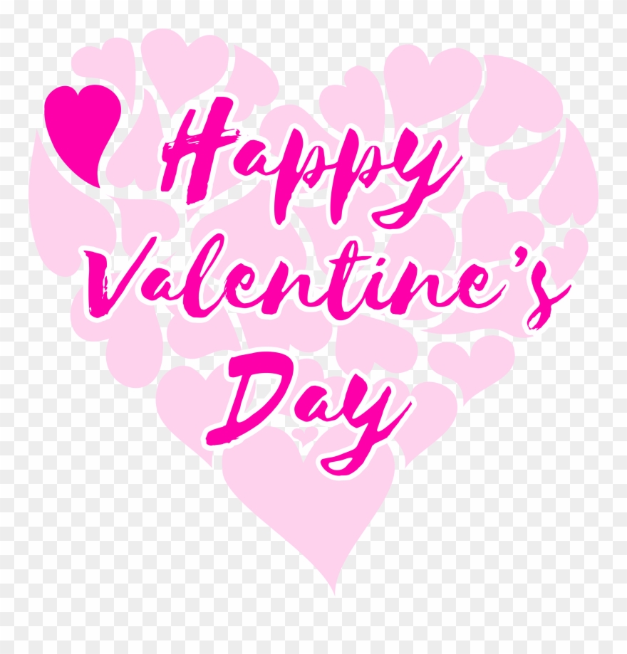 Clipart Happy Valentine 039 S Day Title With Hearts - Happy Valentines Day Title - Png Download