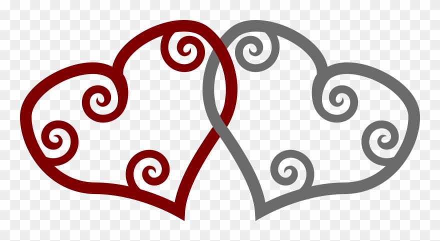 Two Hearts Shapes - Love Hearts Shower Curtain Clipart