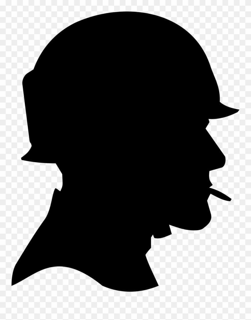 Memorial Day Writing Prompt For Students - Soldier Head Silhouette Clipart