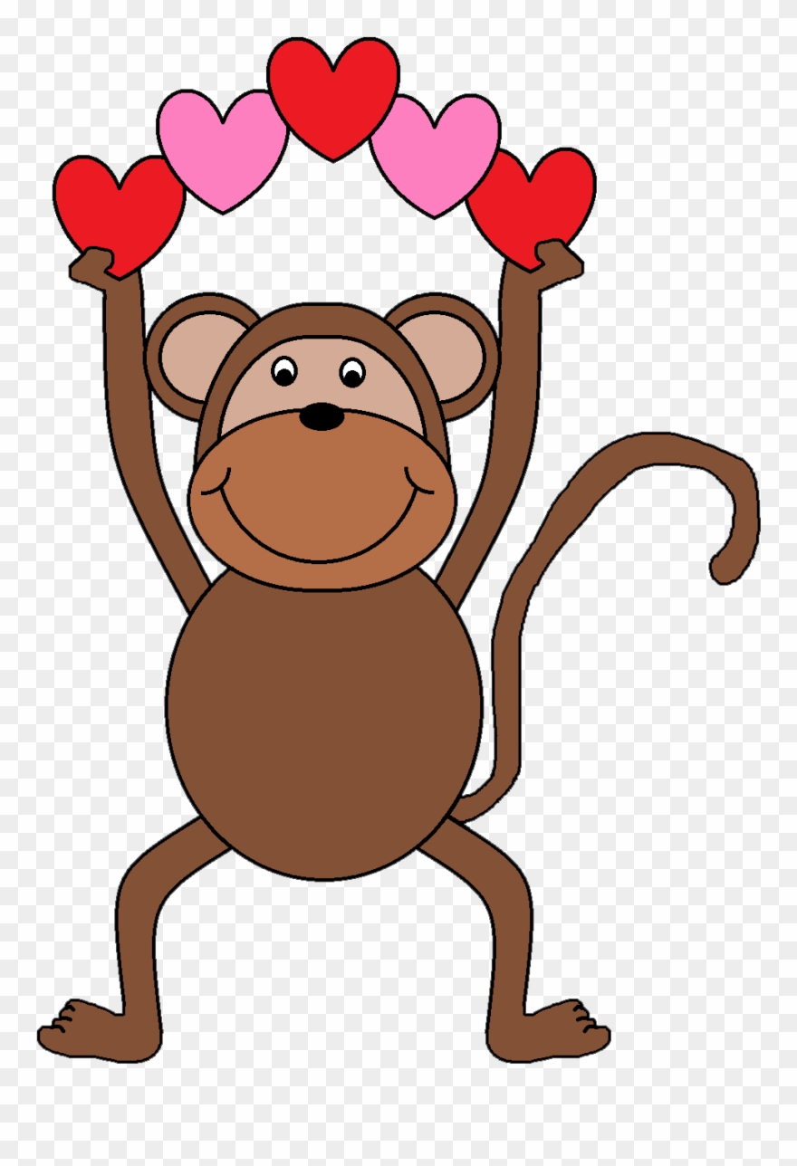 Valentine's Day Clipart Monkey - Monkey Clip Art - Png Download