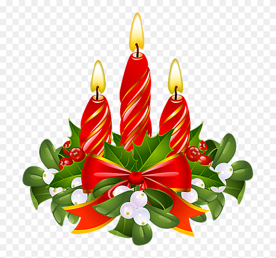 Christmas Candle Clip Art - Png Download
