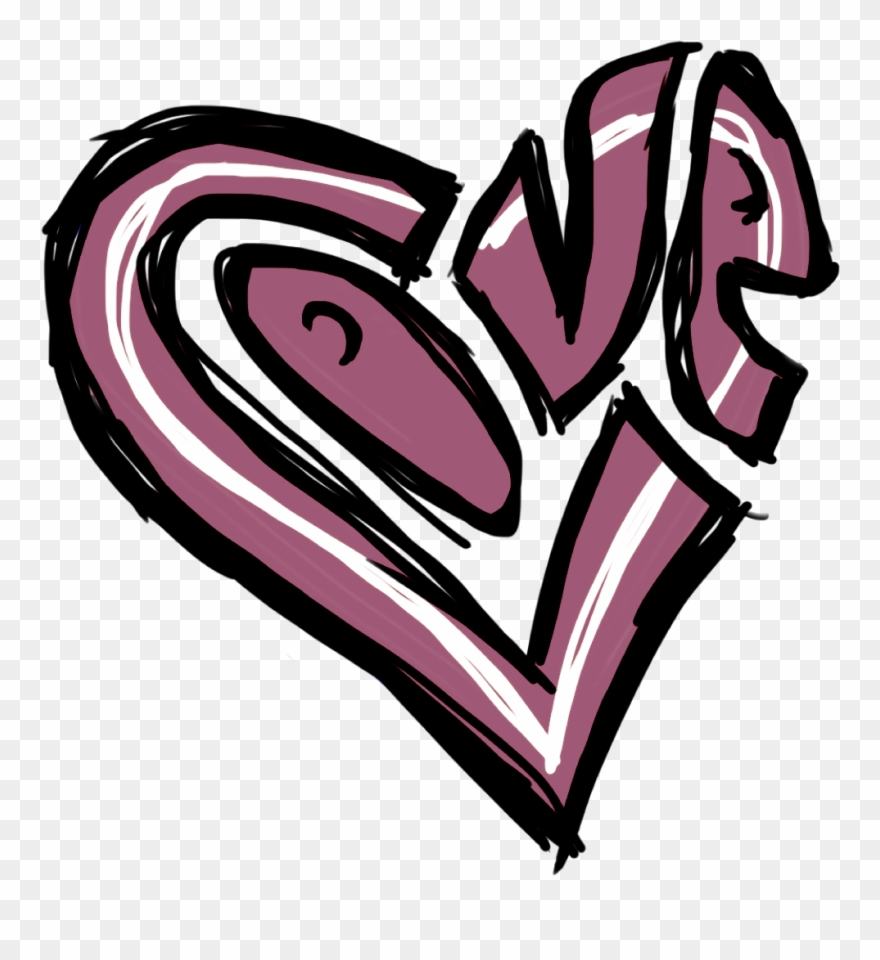 Valentine's Day Clip Art - Graffiti Heart - Png Download