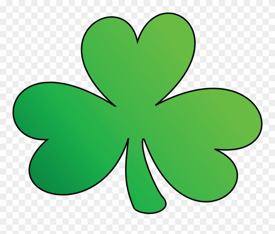 Free Clipart Of A Green Outlined Clover Shamrock, St - St Patrick's Day Green Clover - Png Download