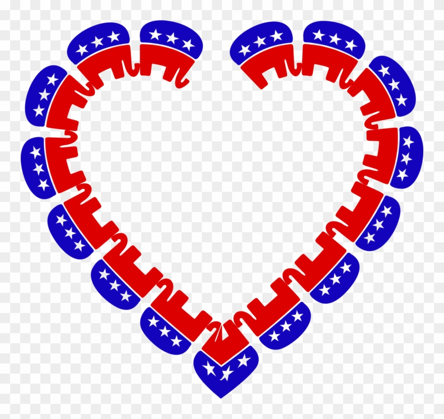 Heart Republican Party Remix Election - Clip Art - Png Download